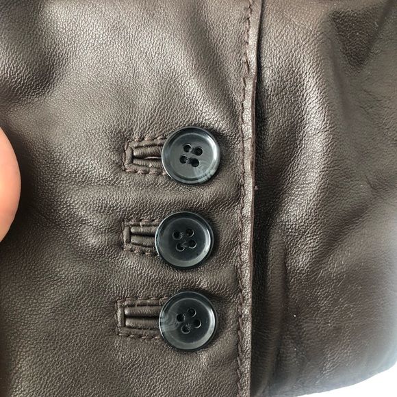 Kasper 100% Genuine Leather brown Jacket with two pockets - Picture 11 of 12